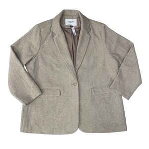 American Eagle Mens Beige Wool‎ Blend Blazer Modern Fit One Button Size M